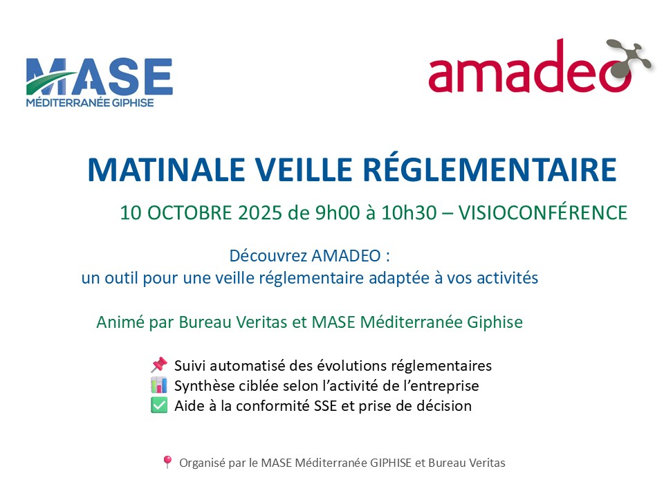 Matinale AMADEO, Veille réglementaire